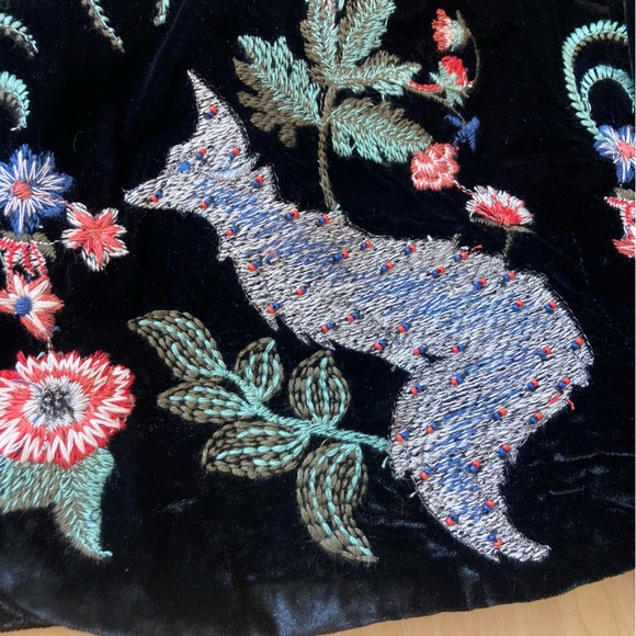 Zara Woman Premium Denim Collection “Woodland” Velvet Embroidered Blazer - Picture 3 of 10